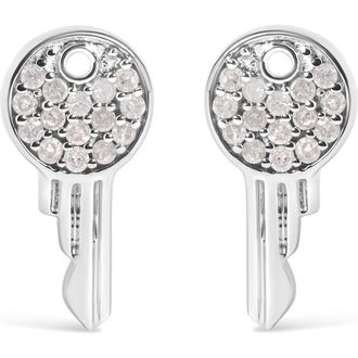 House of Brilliance 925 Sterling Silver 1/6ct TDW Diamond Charm Earrings at Nordstrom