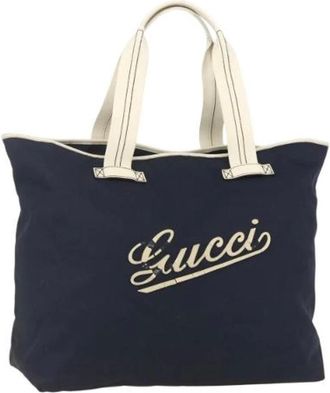 Gucci Pre-owned Tote Bags, female, Blue, Size: ONE SIZE Pre-owned Tote Bag