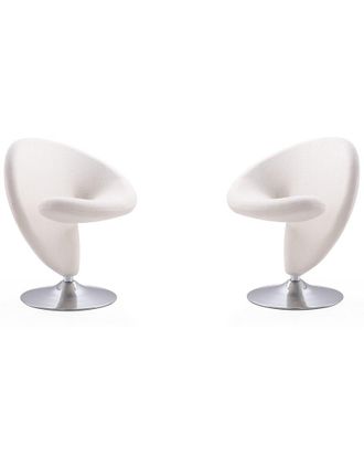 Manhattan Comfort Set of 2 Curl Swivel Accent Chairs