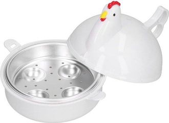 OEM Cocedor De Huevos Para Microondas Con Asa, Cocci&oacute;n R&aacute;pida De Huevos En 10 Minutos, Cocedor De Huevos Blancos, Apto Para 4 Huevos