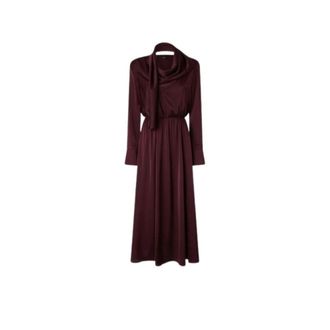 Pinko Midi Jurk - Dames - Casual kleedjes - Bruin - S - Satijn - Kleedjes