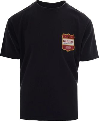 Rhude Filtaro Crest Tee - male - Rhude - T-Shirts - Black - XL - Tops