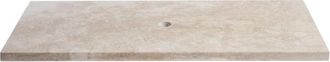 Saniclass Travertine Topblad - 100x46cm - zonder kraangaten - 1 sifon-uitsparing - gemeleerd natuursteen