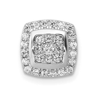 Diamond2Deal 14K White Gold Lab Grown Diamond Slide Pendant (0.33ct, VS, G-H)