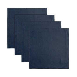 Solino Home Linen Square Placemats - Fete in Navy at Nordstrom, Size Small