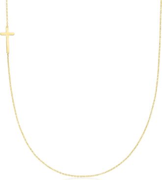 Ross-Simons Italian 18kt Yellow Gold Vertical Cross Necklace
