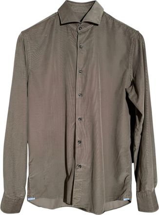 Xacus button-fastening corduroy shirt - men - Fabric - 40 - Brown