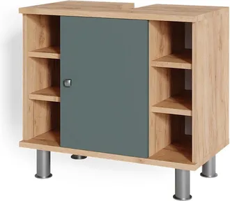 Vicco Mueble Bajo Lavabo Fynn, Roble Verde/dorado, 60 X 54 Cm