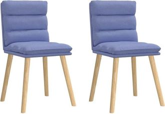 vidaXL Sillas de comedor 2 uds tela azul jeans Vidaxl