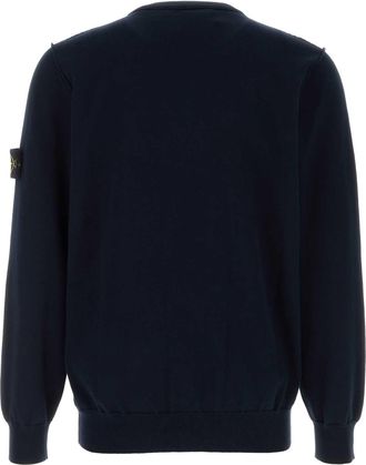Stone Island Mens Midnight Blue Cotton Sweater Navyblue