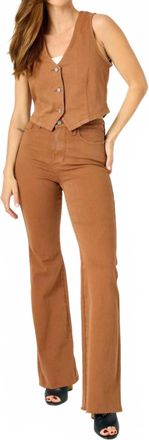 Judy Blue High Waist Tummy Control Garment Flare Jeans In Dyed Brown