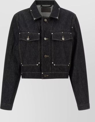 Christophe Lemaire cropped denim jacket chest pockets hardware