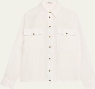 Brunello Cucinelli Structured Cotton Utility Shirt