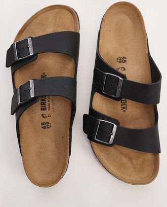 Birkenstock Arizona - Sandali in pelle oliata neri-Nero