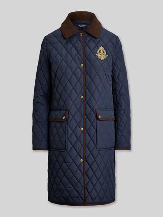 Lauren Ralph Lauren Regular Fit Steppmantel mit Logo-Stitching in Marine, Gr&ouml;&szlig;e XXL