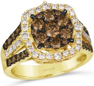 Le Vian Ladies Cluster Ring featuring 1 1/4 cts. Chocolate Diamonds set in 14K Honey Gold