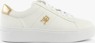 Tommy Hilfiger Platform Court Womens Trainers White Leather - Size UK 6.5