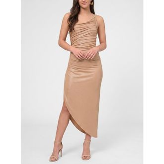 Rachel Roy Athena Asymmetric Braided Midi Dress in Buff Nude at Nordstrom, Size Xx-Large