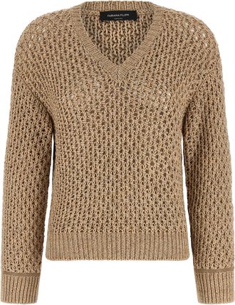 Fabiana Filippi Brown Cotton Womens Cardigan