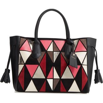 Longchamp Penelope Arty Medium Leather & Suede Tote in Red at Nordstrom Rack
