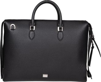 Dolce & Gabbana Tassen, Heren, Zwart, ONE Size, Leer, Borsa a mano Ventiquattrore
