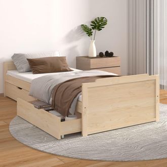 vidaXL Vidaxl - Estructura De Cama Sin Colch&oacute;n Madera Maciza De Pino 90x200 Cm