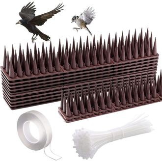 OEM Pinchos De Pl&aacute;stico Antipalomas Para Gatos, Ardillas, P&aacute;jaros Y Mapaches, 45 X 4 Cm, Repelente De Insectos Y Animales Con Fijaciones Y Nanopegamento, 