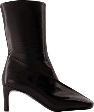 Jil Sander Womens Goatskin Leather Ankle Boot Black