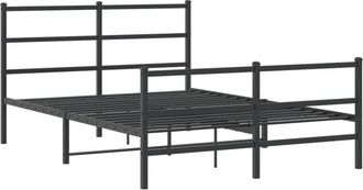 vidaXL Vidaxl - Estructura cama sin colchón con estribo metal negro 140x190 cm