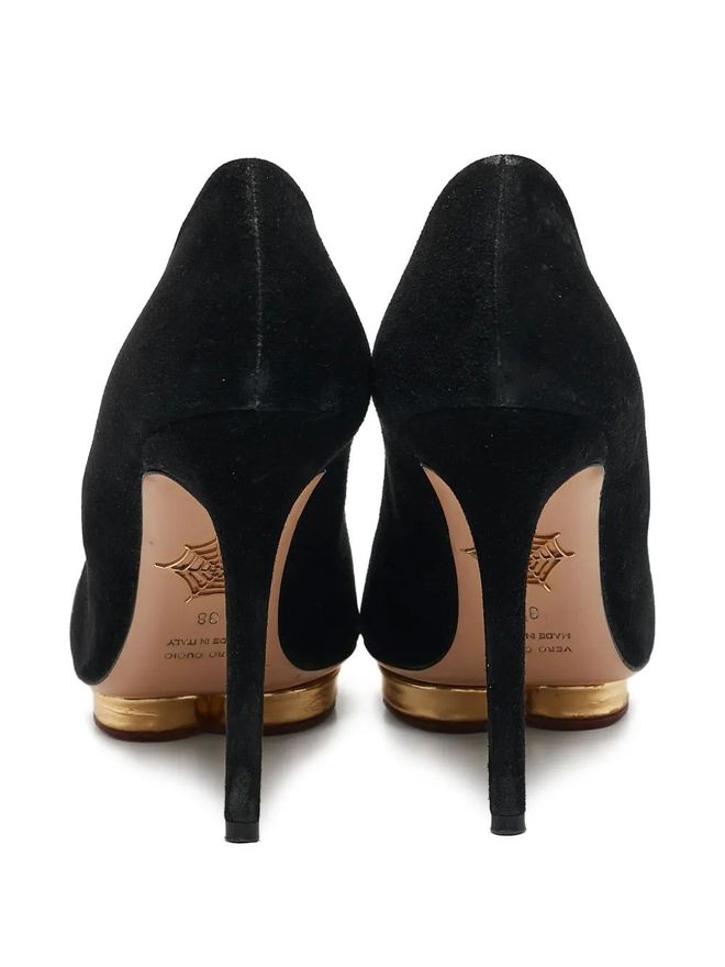 Escarpins à Talons Charlotte Olympia - Taille 38.5 EU - Cuir Jaune - Neufs Sans Boîte