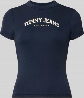 Tommy Jeans Slim Fit T-Shirt aus Baumwoll-Mix Modell SLIM VARSITY in Marine, Gr&ouml;&szlig;e XL