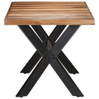 Berkfield Home Sturdy Dining Table 160x80x75 cm Solid Wood with Honey Finish in Brown | Size: 160 x 80 x 75 cm