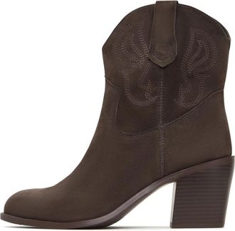Cesare Gaspari Stijlvolle Bruine Su&egrave;de Enkellaarzen - Dames - Cowboylaarzen - Bruin - 41 EU - Su&egrave;de - Schoenen