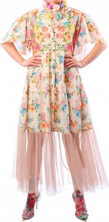 Aratta Earth Angels Maxi Dress In Beige Peacock
