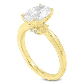 LuvMyJewelry Cassia 14K Yellow Gold Oval Lab Grown Diamond Hidden Halo Engagement Ring - 2.1 Ct at Nordstrom, Size 6
