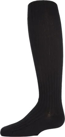MeMoi Ribbed Cotton Sweater Tights in Black at Nordstrom, Size 12-18M