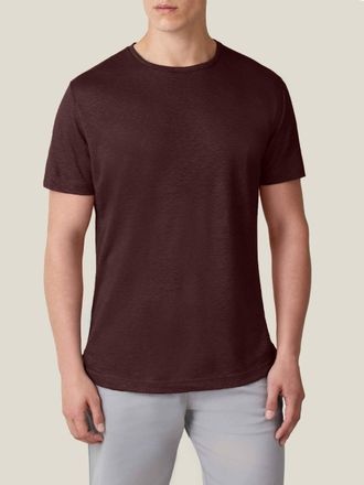 Luca Faloni Chocolate Brown Linen Jersey T-Shirt