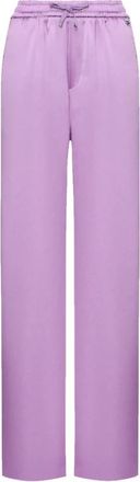 Herno High-Waist Palazzo Broek - Dames - Wijde Broeken - Paars - M - Polyester - Broeken