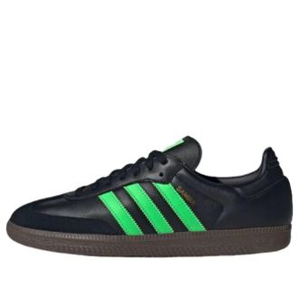 adidas Samba Core Black Screaming Green Gum JR0911