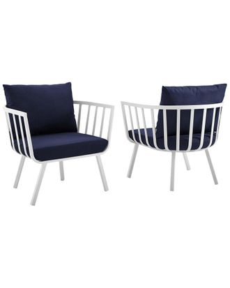 ModWay Riverside Outdoor Set Of 2 Patio Aluminum Armchairs