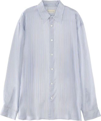 Dries Van Noten Gestreepte Button-Down Overhemd - Heren - Casual Overhemden - Blauw - M - Overhemden