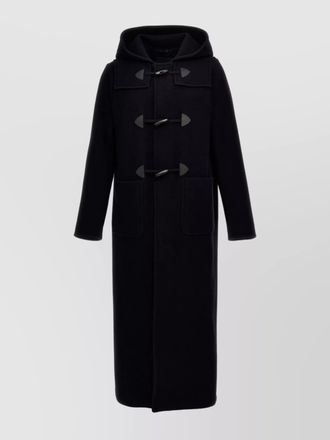 Prada long coat with hood and front pockets
