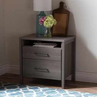South Shore Furniture South Shore Gravity 2-Drawer Nightstand, Gray Maple
