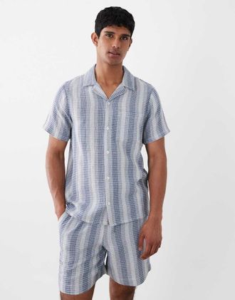 South Beach Camicia da mare alluncinetto blu a righe