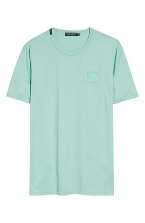 Dolce & Gabbana Logo Cotton Jersey T-Shirt in V0234 Verde Acqua at Nordstrom, Size 46 Us
