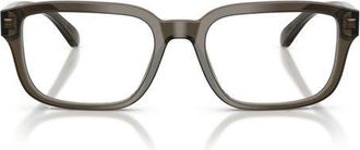 Emporio Armani 55mm Pillow Optical Glasses in Shiny Grey /Demo Lens at Nordstrom