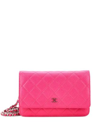 Chanel Wallet on Chain Quilted Caviar crossbody bag - women - Calf Leather - One Size - Pink