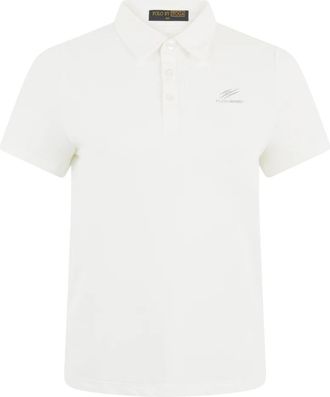 Plein Sport Piqu&eacute; Polo T-shirt Reflective Scratch - Dames - Fitness - Wit - XL - Katoen - Fitness