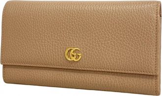 Gucci Beige Leather Long Wallet (Bi-Fold) (Pre-Owned)