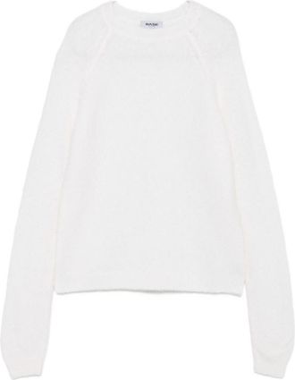 base White Raglan-sleeve Sweater